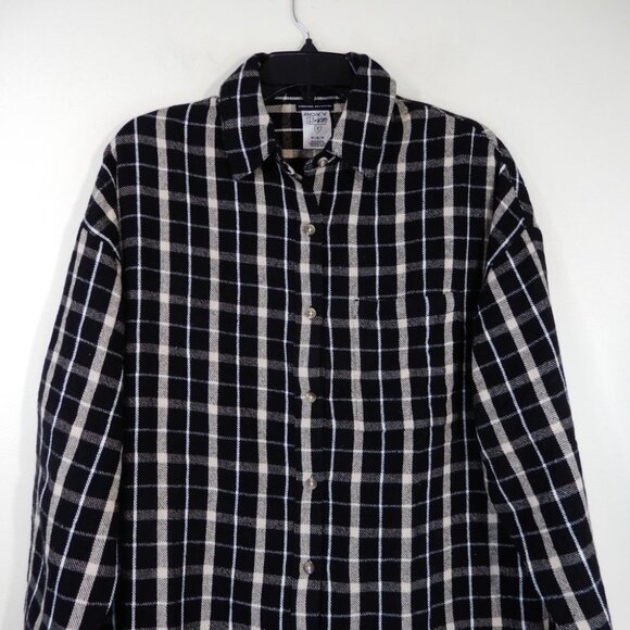 ROXY X Chloe Kim Oversized Button up Flannel SHIRT Size M Black Plaid NEW $79 - Picture 9 of 11